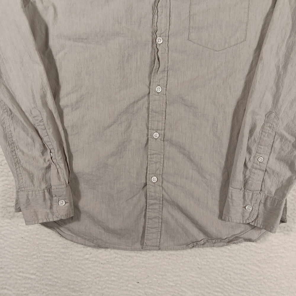 J Crew Shirt Mens Large Gray Chambray Long Sleeve Button Down Office Preppy - Picture 6 of 12